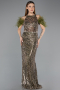 Robe de Soirée Longue Kaki ABU5538