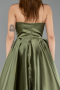 Robe de Soirée Longue Satin Kaki ABU5541