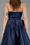 Robe de Soirée Longue Satin Bleu Marine ABU5541