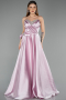 Robe de Soirée Longue Satin Poudre ABU5541