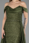 Robe de Soirée Longue Perlé Kaki ABU5542