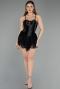 Tenue de Soirée Mini Satin Noir ABK2497