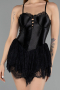 Tenue de Soirée Mini Satin Noir ABK2497