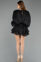 Tenue de Soirée Mini Mousseline Noir ABK2499