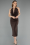 Robe De Soirée Midi Brun ABK2495