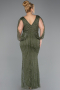 Robe de Soirée Grande Taille Longue Pierreux Kaki ABU5478