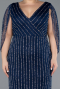 Robe de Soirée Grande Taille Longue Pierreux Bleu Marine ABU5478