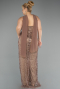 Robe De Soirée Grande Taille Longue Perlé Cuivre ABU5495