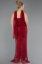 Robe De Soirée Grande Taille Longue Perlé Rouge Bordeaux ABU5495