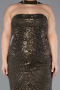 Robe De Soirée Grande Taille Longue Perlé Kaki Foncé ABU5495