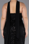 Robe De Soirée Grande Taille Longue Perlé Noir ABU5495