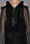 Robe De Soirée Grande Taille Longue Perlé Noir ABU5498