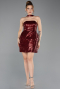 Robe De Soirée Mini Rouge Bordeaux ABK2201