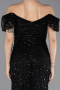 Robe de Soirée Longue Perlé Noir ABU5547