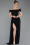 Robe de Soirée Longue Lacé Noir ABU5553