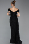 Robe de Soirée Longue Lacé Noir ABU5553