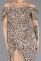 Robe De Soirée Squameuse Longue Or clair ABU4843