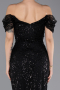 Robe de Soirée Longue Perlé Noir ABU5557