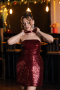 Robe De Soirée Mini Rouge Bordeaux ABK2201
