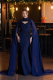 Robe de Soirée Longue Bleu Marine ABU5558