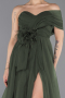 Robe de Soirée Longue Kaki ABU5528