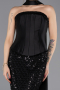 Robe de Soirée Longue Perlé Noir ABU5556