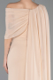 Robe de Soirée Longue Mousseline Beige ABU5418