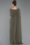 Robe De Soirée Mousseline Longue Kaki ABU5418