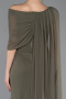 Robe De Soirée Mousseline Longue Kaki ABU5418