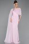 Robe De Soirée Mousseline Longue Poudre ABU5418