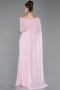 Robe De Soirée Mousseline Longue Poudre ABU5418