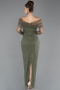 Robe De Soirée Perlé Longue Kaki ABU5550