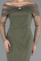 Robe De Soirée Perlé Longue Kaki ABU5550