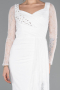 Robe de Soirée Longue Dantelle Blanc ABU5588