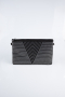 Sac de Soirée Pochette Couleur daim Noir-Argent KC414