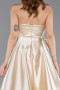 Robe de Soirée Longue Satin Beige ABU5929