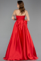 Robe De Soirée Satin Longue Rouge ABU5541