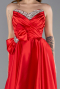 Robe De Soirée Satin Longue Rouge ABU5541
