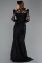 Robe de Soirée Longue Dantelle Noir ABU5604