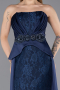 Robe de Soirée Longue Dantelle Bleu Marine ABU5615