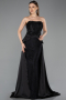 Robe de Soirée Longue Dantelle Noir ABU5615