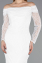 Robe de Soirée Longue Dantelle Blanc ABU5617