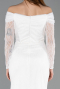 Robe de Soirée Longue Dantelle Blanc ABU5617