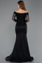 Robe de Soirée Longue Dantelle Noir ABU5617