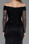 Robe de Soirée Longue Dantelle Noir ABU5617