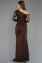 Robe de Soirée Longue Dantelle Brun ABU5618