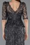 Robe de Soirée Longue Squameuse Anthracite ABU5621