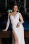 Robe de Soirée Longue Dantelle Blanc ABU5618