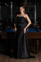 Robe de Soirée Longue Dantelle Noir ABU5615
