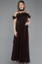 Robe de Soirée Midi Mousseline Brun ABU6037